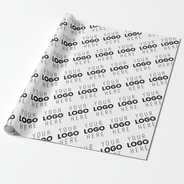 Your Logo Simple Repeating Diagonal Pattern Wrapping Paper (Unrolled)
