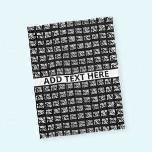 Your Logo Simple Repeating Logo   Black Fleece Blanket