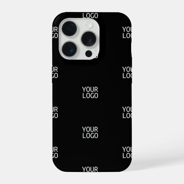 Your Logo Simple Repeating Logo | Black iPhone Case (Back)