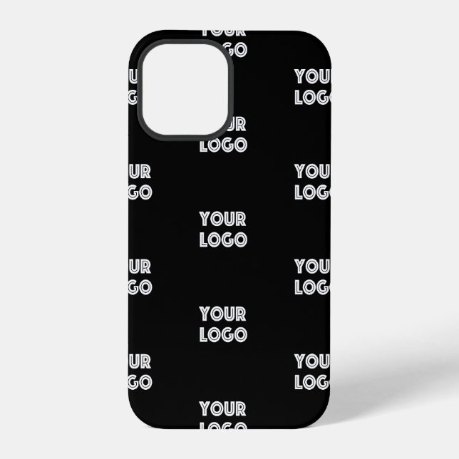 Your Logo Simple Repeating Logo | Black iPhone Case (Back)