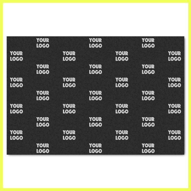 Your Logo Simple Repeating Logo | Black Tissue Paper (Creator Uploaded)
