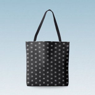 Your Logo Simple Repeating Logo Black Tote Bag