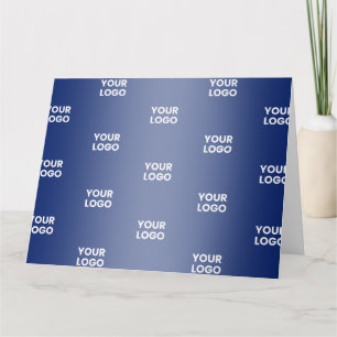 Your Logo Simple Repeating Logo   Blue Gradient Card