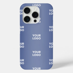 Your Logo Simple Repeating Logo Navy Blue Gradient iPhone 15 Pro Case