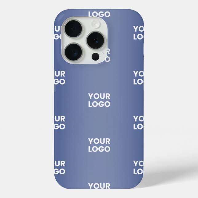 Your Logo Simple Repeating Logo Navy Blue Gradient Case-Mate iPhone Case (Back)