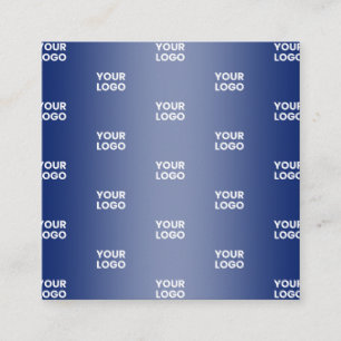 Your Logo Simple Repeating Logo Navy Blue Gradient Enclosure Card