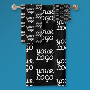 Your Logo   Simple Repeating Logo Pattern  Bath Towel Set