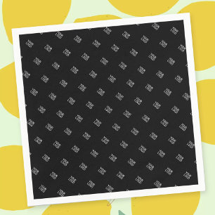Your Logo Simple Repeating Logo Pattern Black Napkin