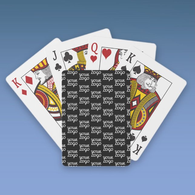 Your Logo | Simple Repeating Logo Pattern  Playing Cards (Creator Uploaded)