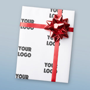 Your Logo   Simple Repeating Logo Replacement Wrap Wrapping Paper