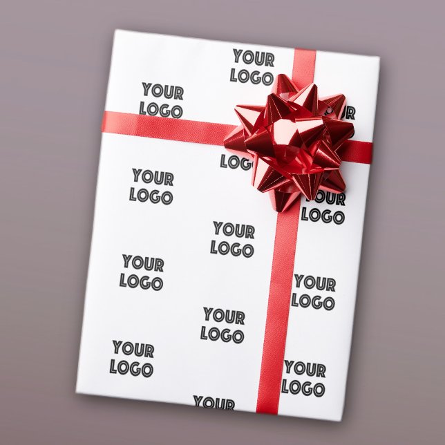Your Logo | Simple Repeating Logo Replacement Wrap Wrapping Paper (Creator Uploaded)