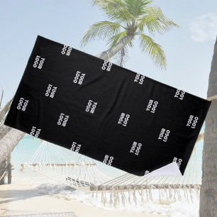 Your Logo Simple Repeating Logo v2 Beach Towel