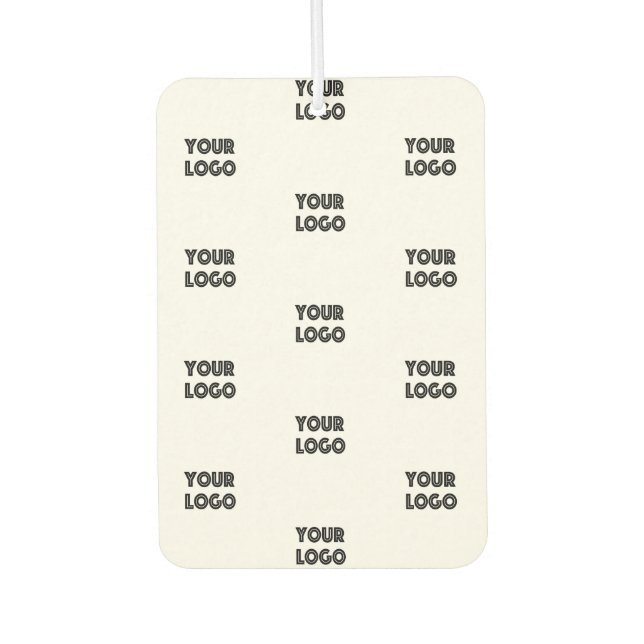 Your Logo Simple Repeating Logo | White Car Air Freshener (Front)