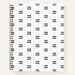 Your Logo Simple Repeating Logo White Notebook