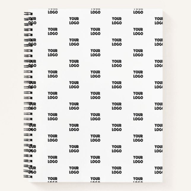 Your Logo Simple Repeating Logo | White Notebook (Front)