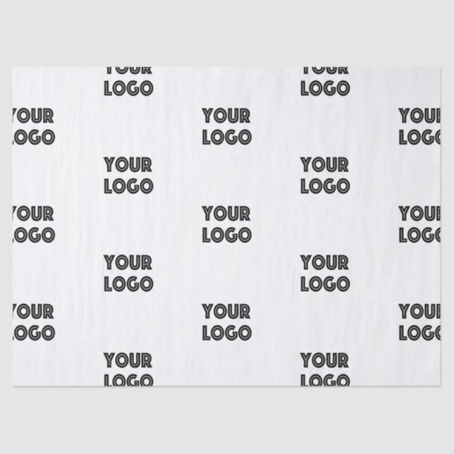 Your Logo Simple Repeating Logo | White Tissue Paper (Front)