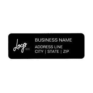 Your Logo Simple Return Address Labels Black