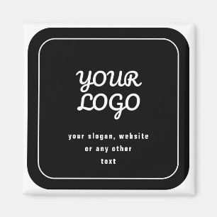 Your Logo & Slogan or other text   Black & White Magnet