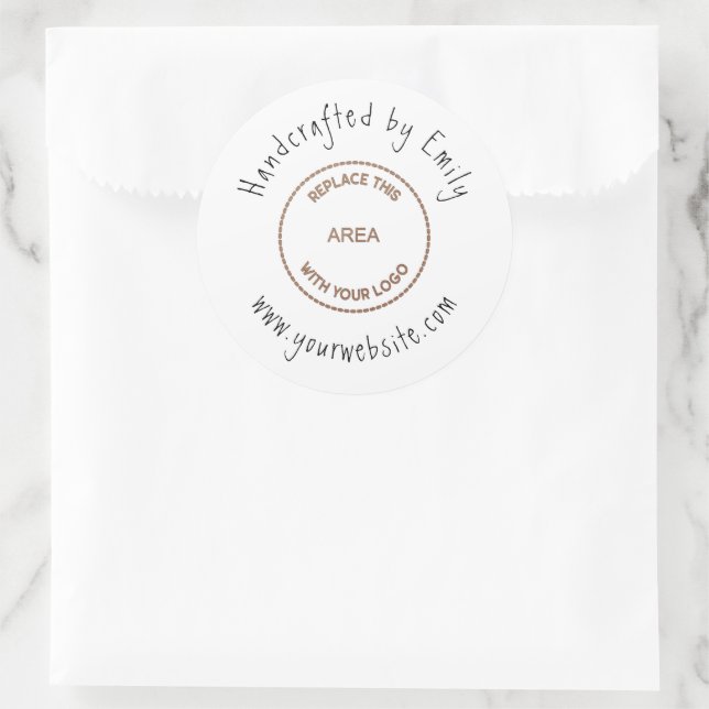 Your Logo Small Craft Business Website Classic Round Sticker (Bag)
