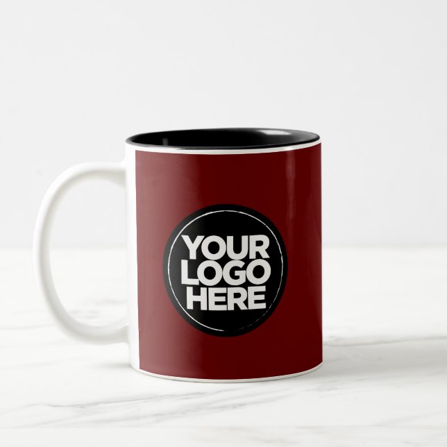 Your Logo Special Colours Burgundy Mugs Template (Left)
