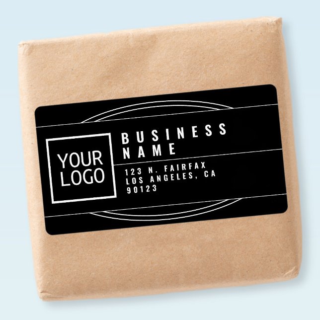 Your Logo Stylised Geometric Black Return Address  (Creator Uploaded)