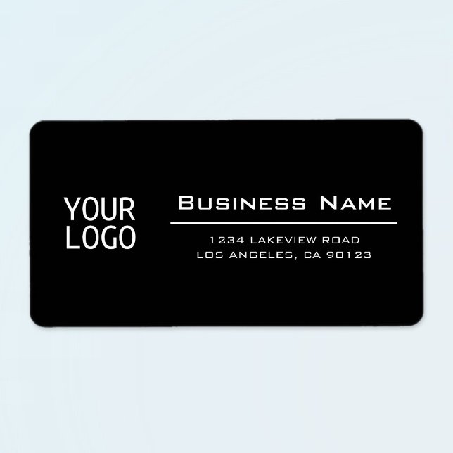 Your Logo Stylish Black Return Address Label (Creator Uploaded)