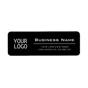 Your Logo Stylish Black Return Address Label