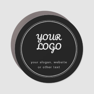 Your Logo Stylish Editable Black & White Car Magnet