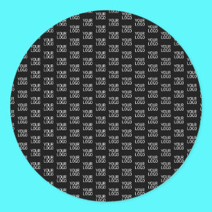 Your Logo   Stylish Half Step Pattern Classic Round Sticker