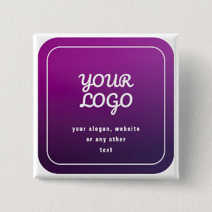 Your Logo & Stylish Light to Dark Purple Ombre 15 Cm Square Badge