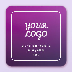 Your Logo & Stylish Light to Dark Purple Ombre Enclosure Card