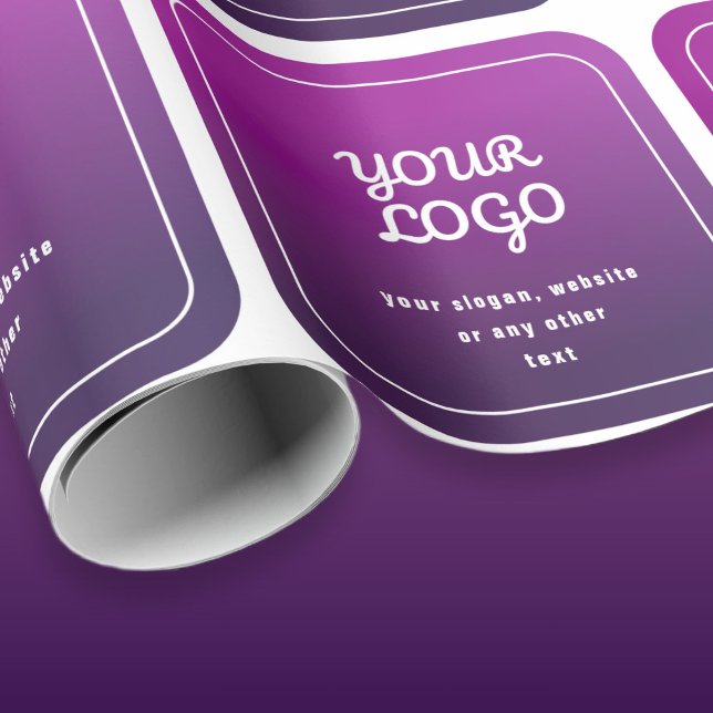 Your Logo & Stylish Light to Dark Purple Ombre Wrapping Paper (Creator Uploaded)