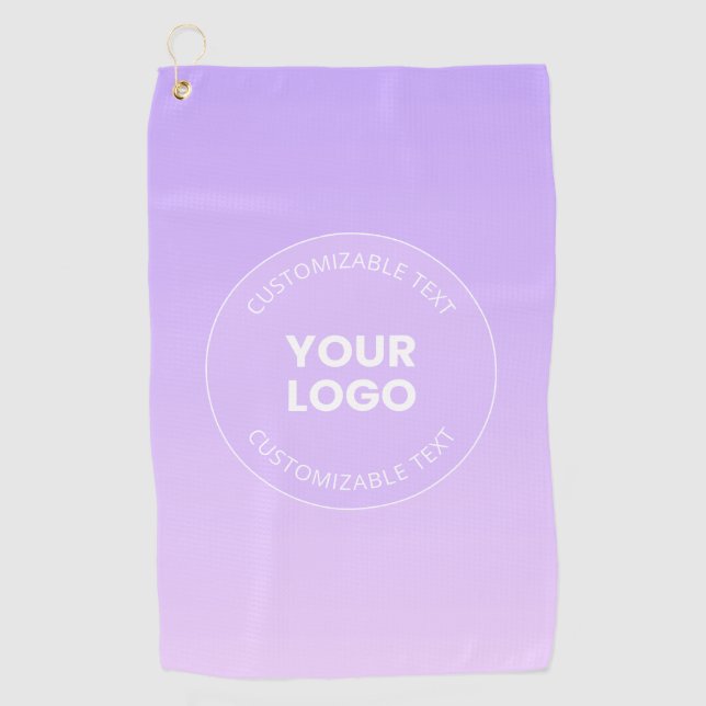 Your Logo | Subtle Lavender Ombre Gradient Golf Towel (Front)