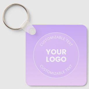 Your Logo   Subtle Lavender Ombre Gradient Key Ring