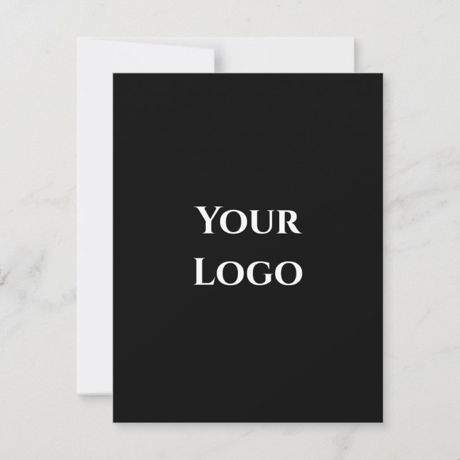 Your logo template black simple design card (Front)