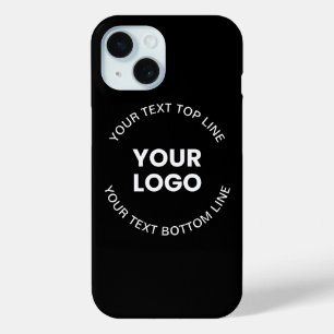 Your Logo & Text   Black iPhone 15 Case