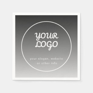 Your Logo & Text Dark Grey Gradient Napkin