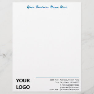 Your Logo Text Font and Colours Business Letterhea Custom Letterhead