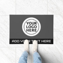 YOUR LOGO & TEXT Grey Custom Rug Doormat