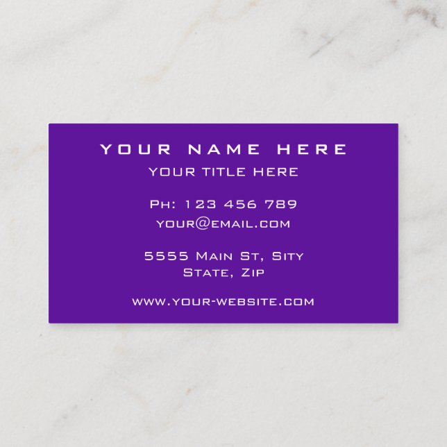 Your Logo Text Info Promotional Business Card (Back)