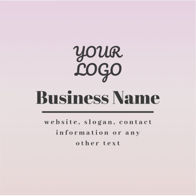 Your Logo & Text | Pink & Peach Ombre (Front)
