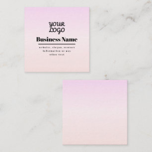 Your Logo & Text   Pink & Peach Ombre Enclosure Card