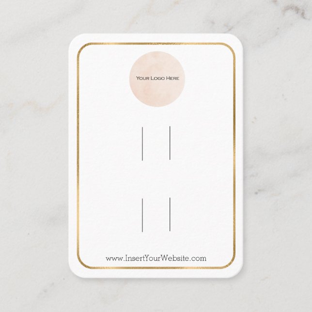 Your Logo Thin Gold Double Bow Hair Clip Display Business Card (Front)