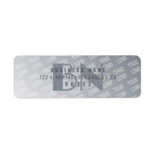 Your Logo Tiled   Grey Gradient Return Address Label