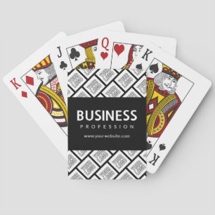 Your Logo Tiled Pattern & Editable Business Name Playing Cards