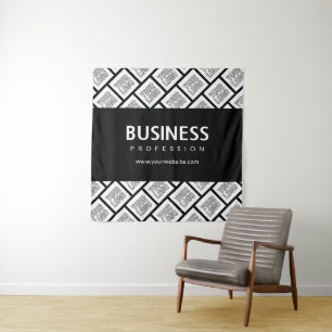 Your Logo Tiled Pattern & Editable Business Name  Tapestry