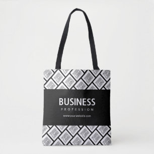 Your Logo Tiled Pattern & Editable Business Name  Tote Bag