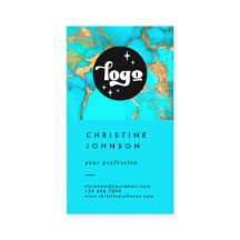 your logo turquoise stone business card