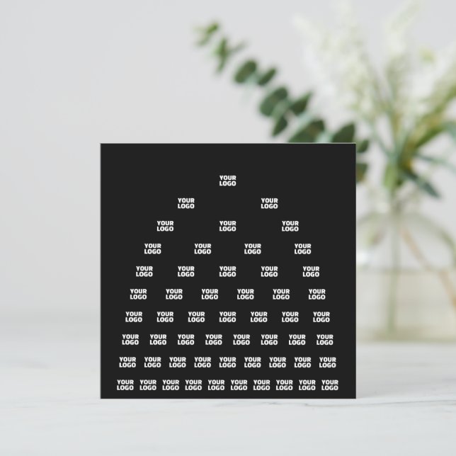 Your Logo Unique Arch Pattern | Black (editable) Card (Standing Front)
