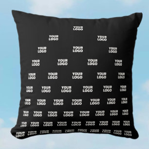 Your Logo Unique Arch Pattern   Black (editable) Cushion